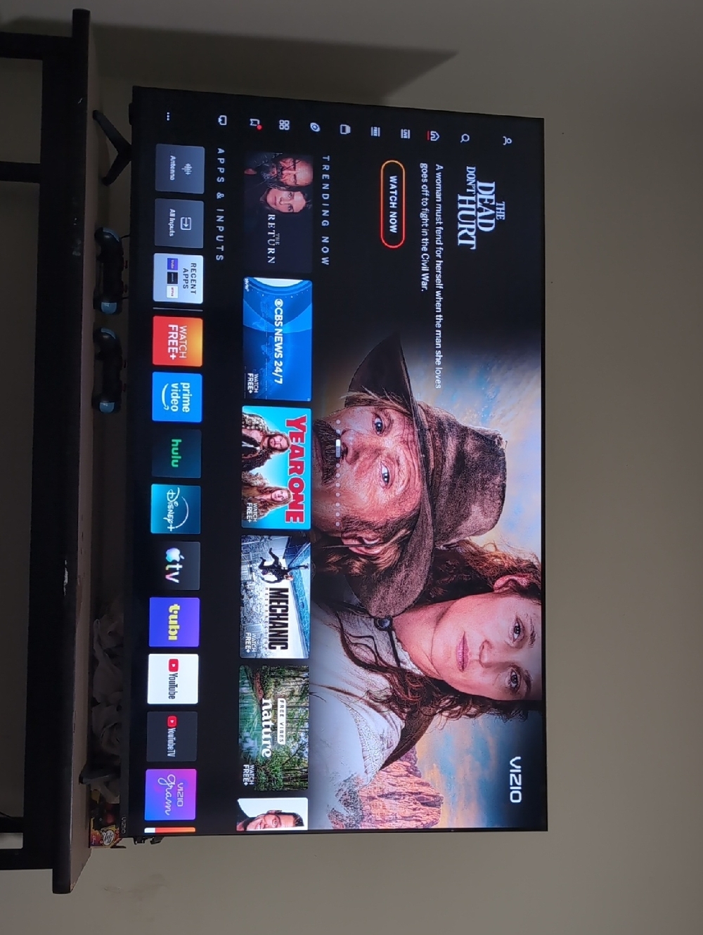 Vizio Flat Screen TV with Black Frame and Color Display